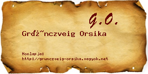 Grünczveig Orsika névjegykártya